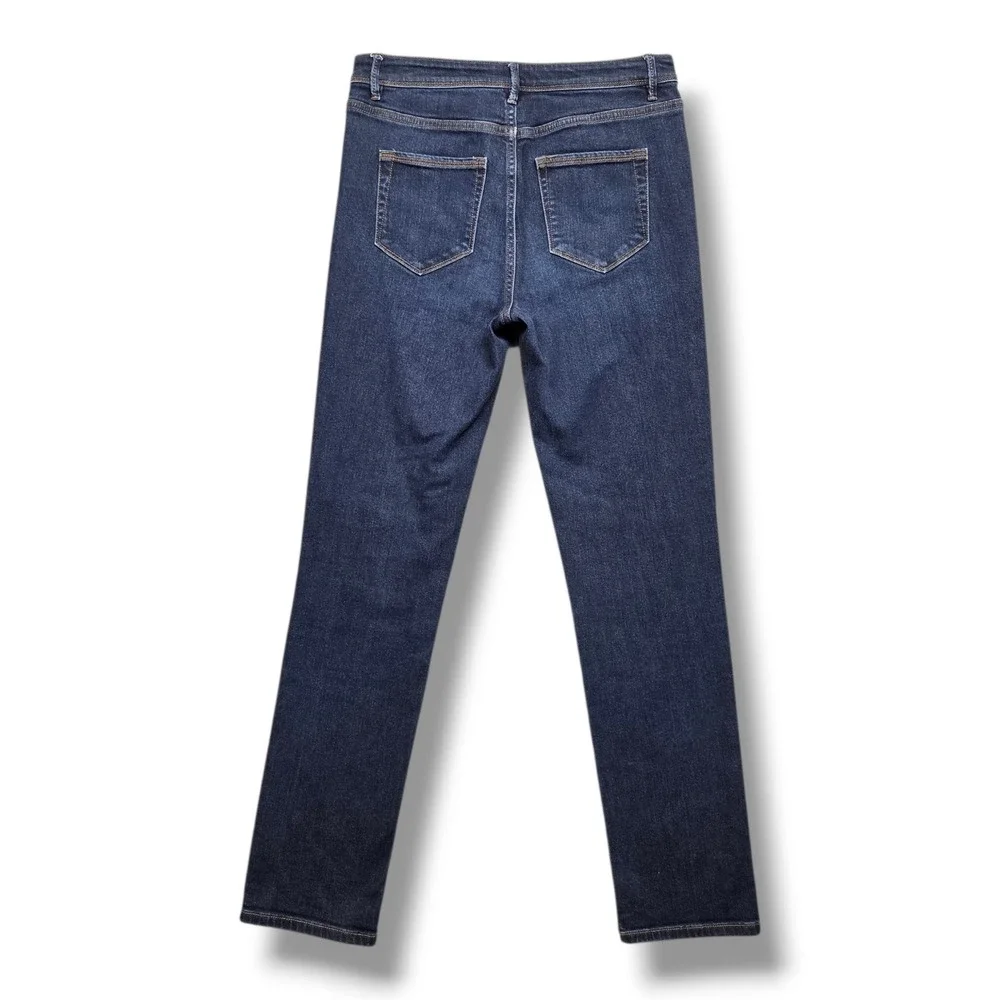J Jill High Rise Straight Leg Jeans Womens‎ 4 Mid Rise Denim Dark Wash - Picture 4 of 9
